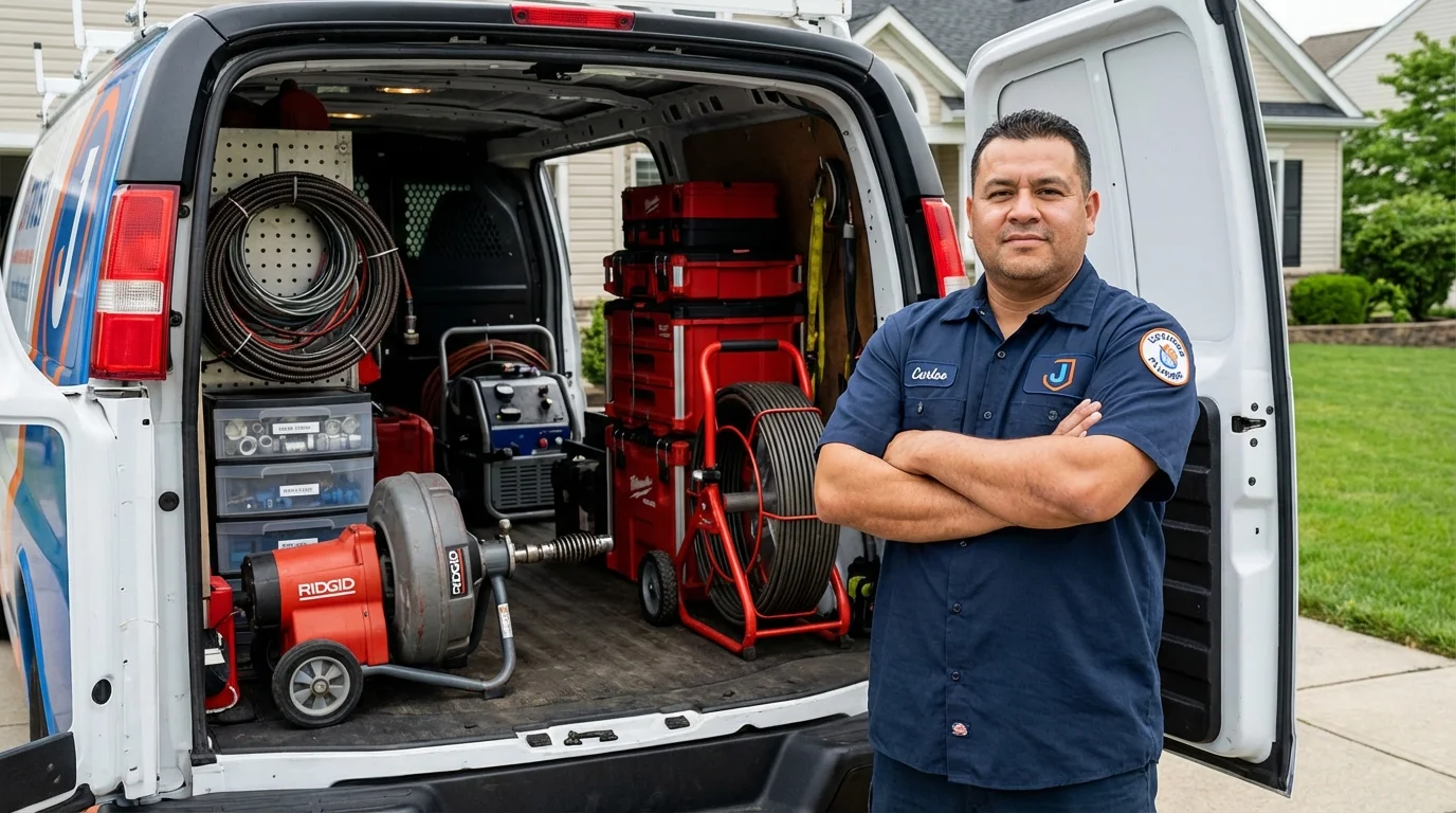 Professional drain cleaning equipment and Johns Plumbing LLC plumber in Tallahassee
