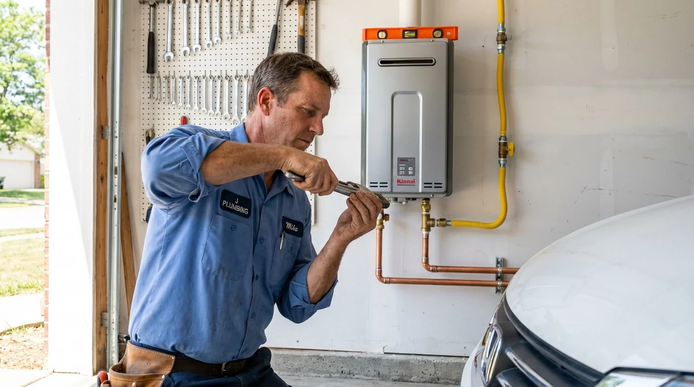 Tankless water heater installation by a Johns Plumbing LLC plumber in Tallahassee